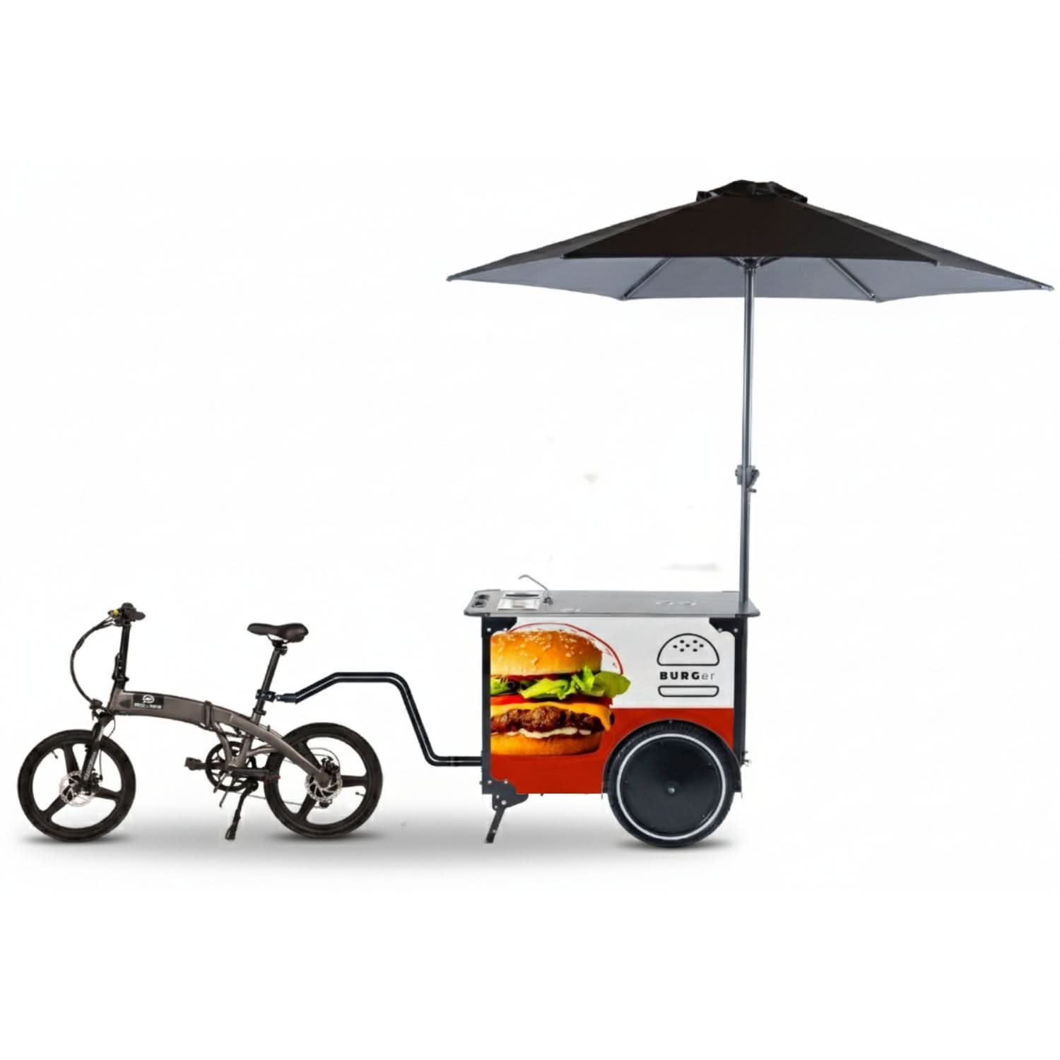 Street Food Cart M – Compact Street Food Cart & Food Bike Trailer.