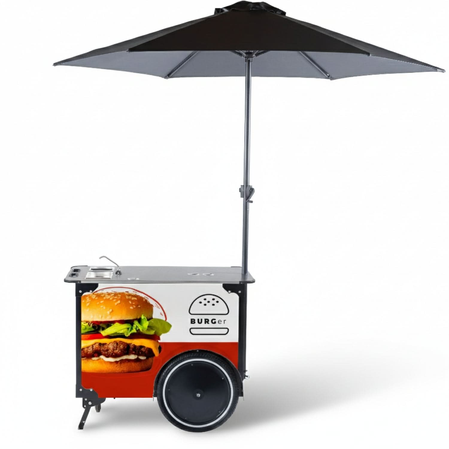 Street Food Cart M – Compact Street Food Cart & Food Bike Trailer.