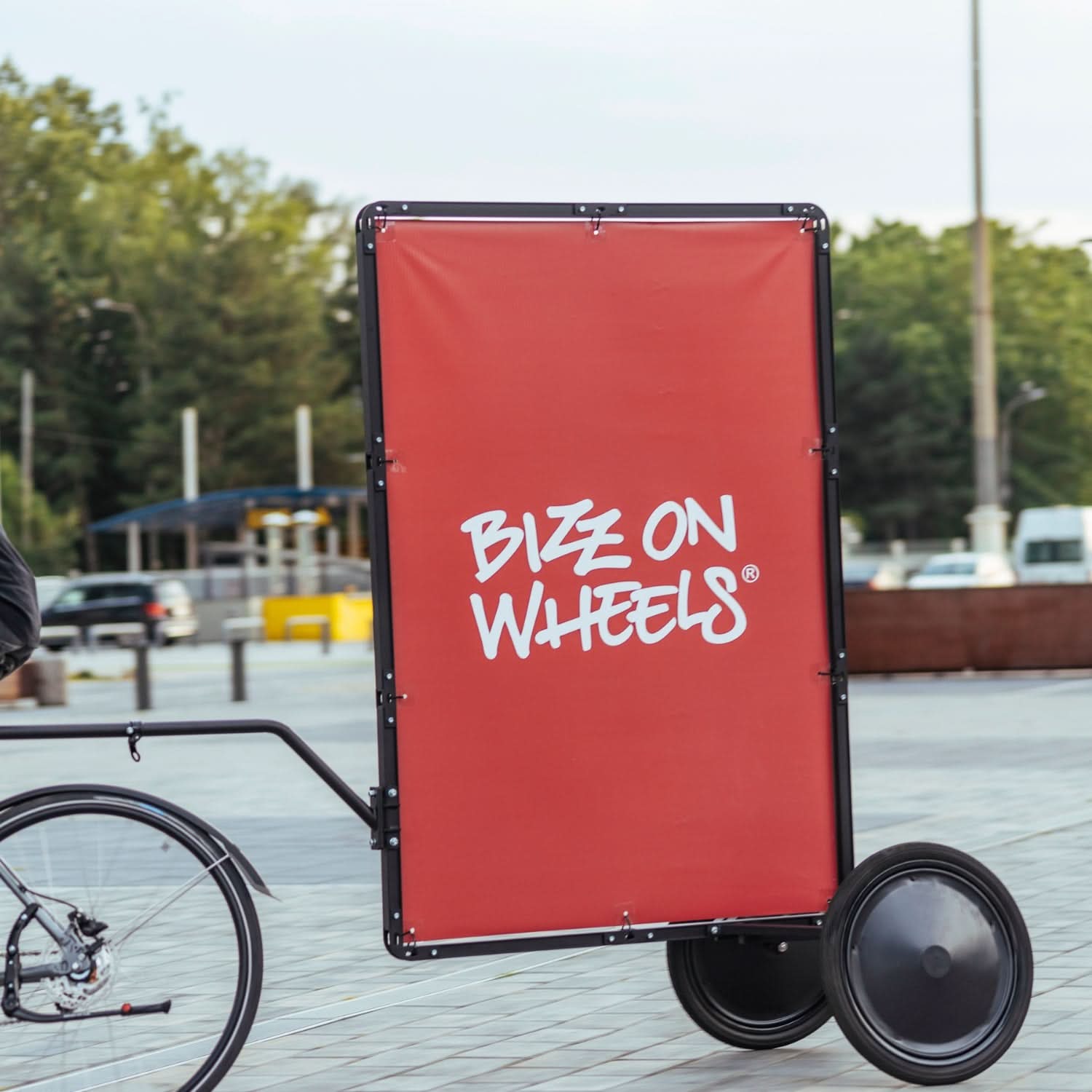 AdBicy M – Modular Bicycle Billboard & Advertising Bike Trailer.