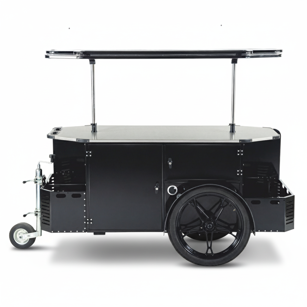Vending Cart L – Push Cart & Vending Bike Trailer with Brake System.