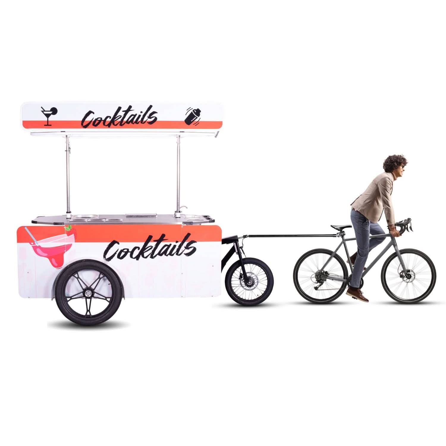 Cocktail Cart L – Mobile Cocktail Bar Cart & Cocktail Bike Trailer.