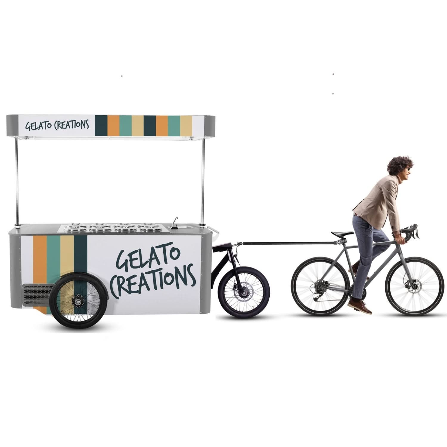 Gelato Cart XL – Mobile Gelato Cart & Bicycle Trailer.