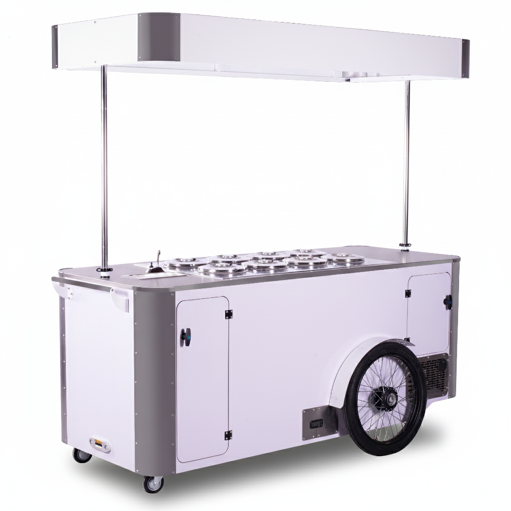 Gelato Cart XL – Mobile Gelato Cart & Bicycle Trailer.