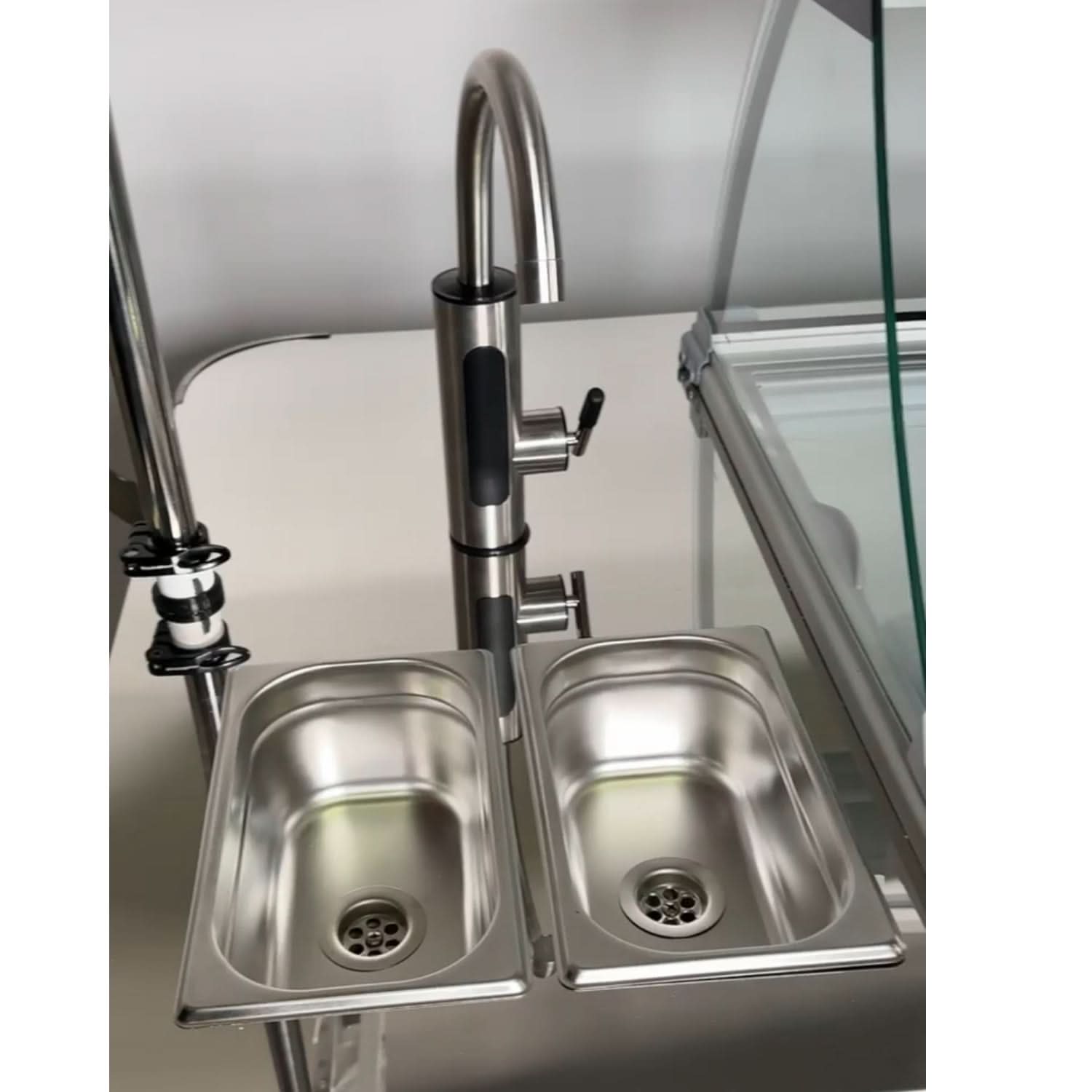 Dual Sink & Electric Hot Water Faucet Kit (110V US).