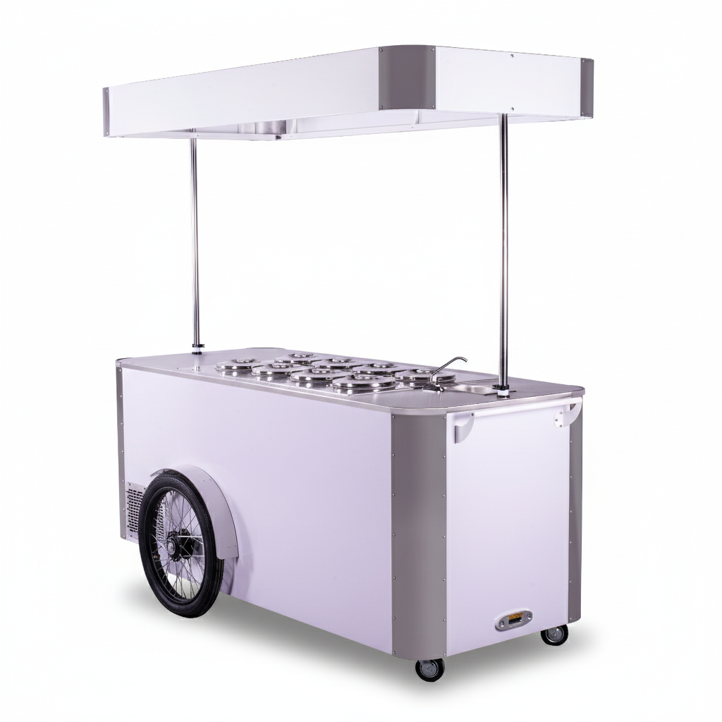Gelato Cart XL – Mobile Gelato Cart & Bicycle Trailer.