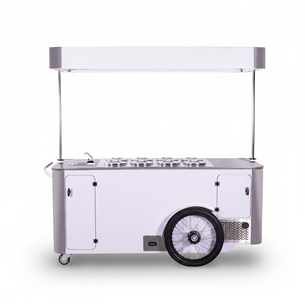 Gelato Cart XL – Mobile Gelato Cart & Bicycle Trailer.