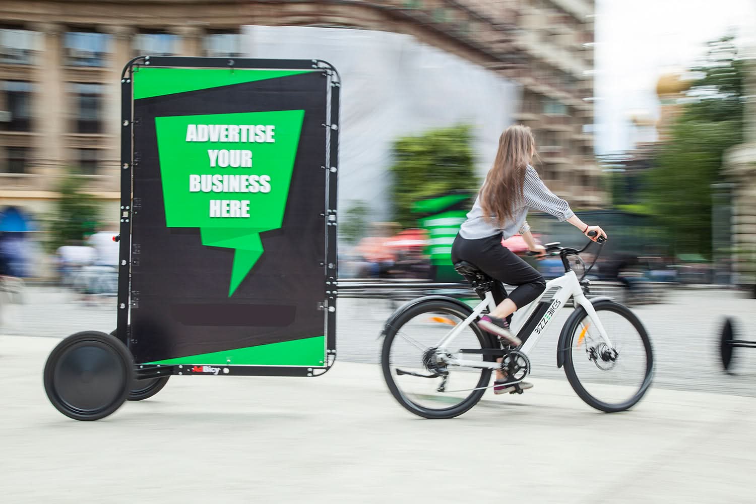 Adbicy L - advertisign bicycle trailer.
