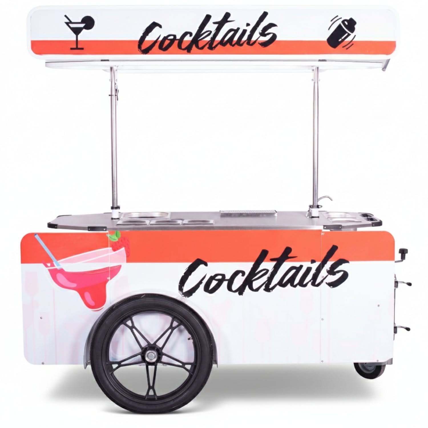 Cocktail Cart L – Mobile Cocktail Bar Cart & Cocktail Bike Trailer.