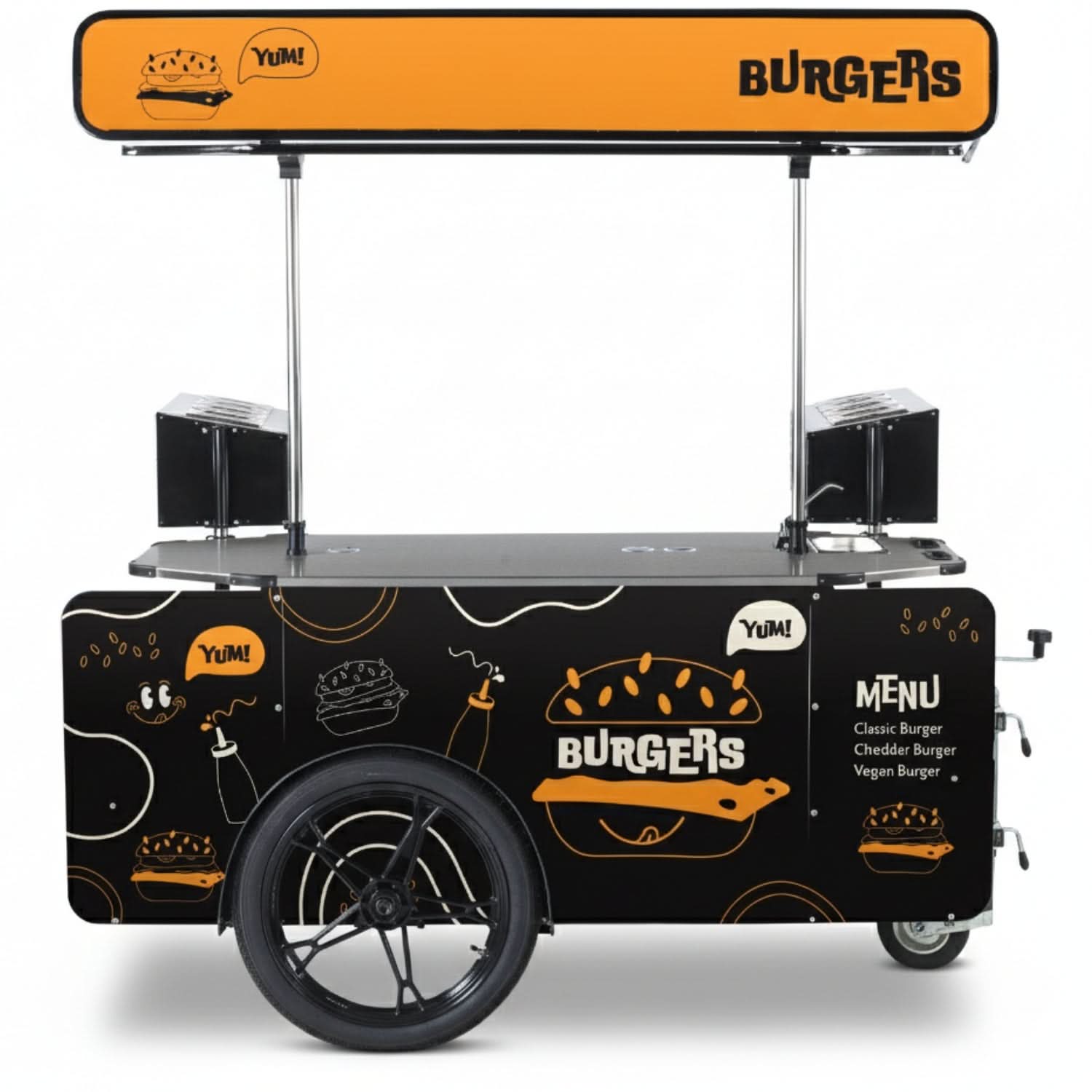 Street Food Cart L – Mobile Street Food Cart & Food Bike Trailer.