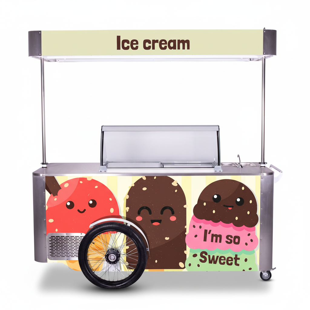 Ice Cream Cart XL – Mobile Ice Cream Cart & Bicycle Trailer.