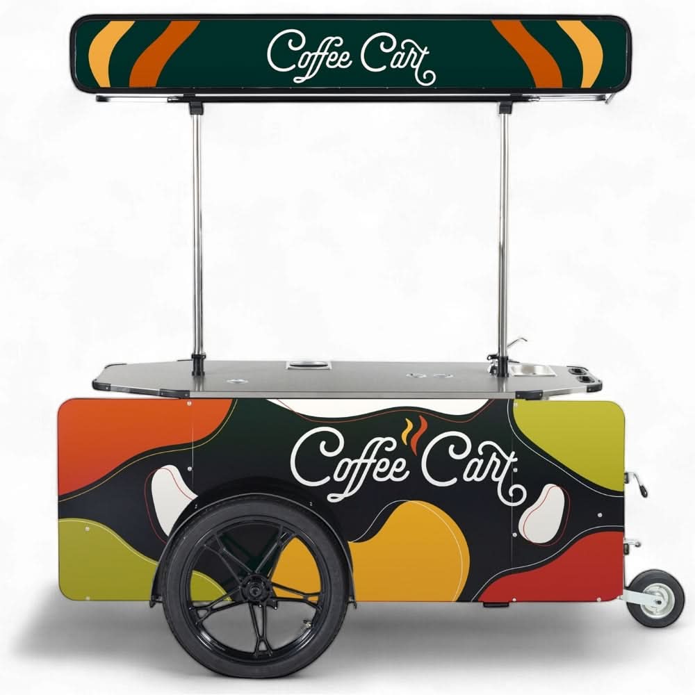 pop up coffee cart made by bizzonwheels