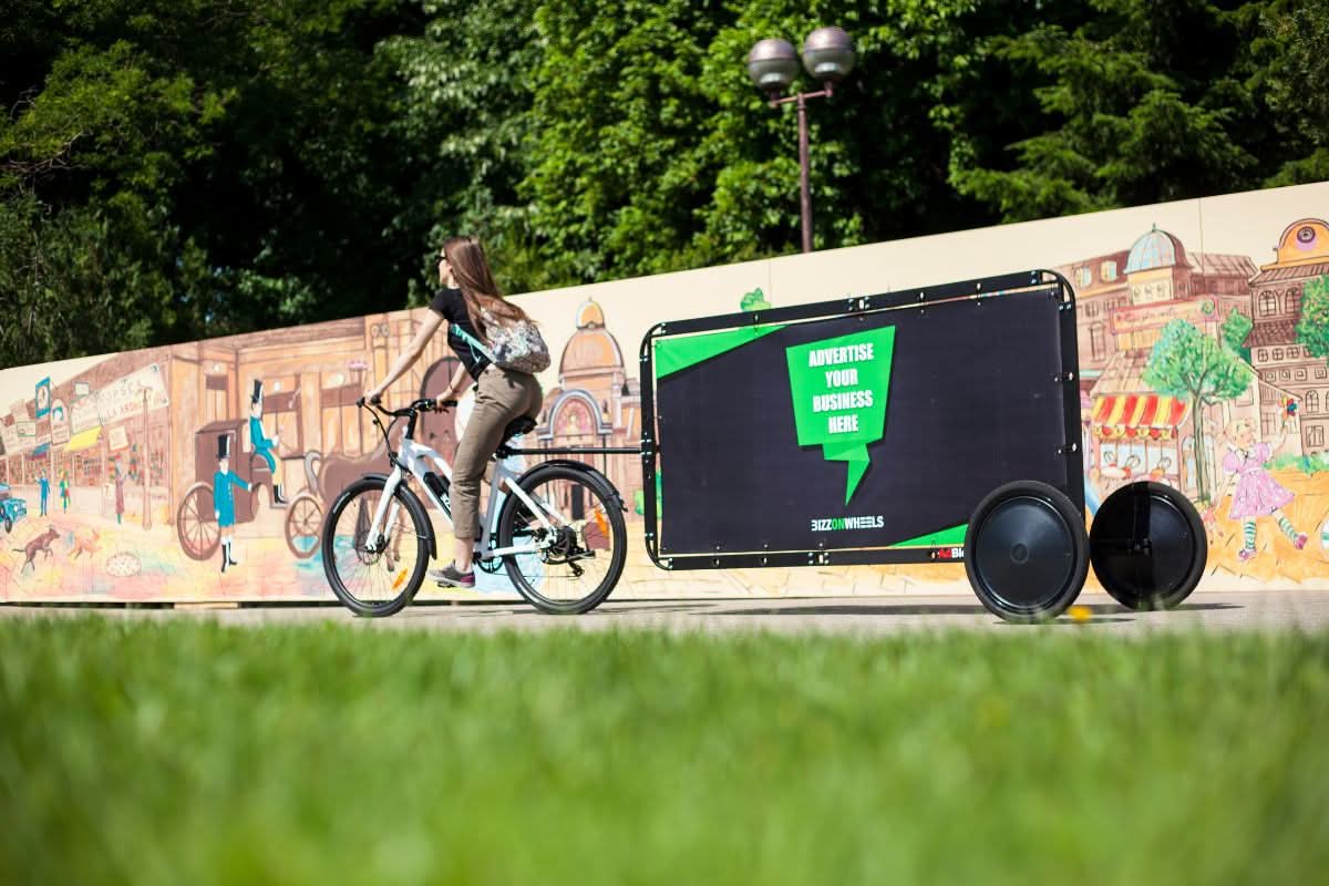 Adbicy L - advertisign bicycle trailer.