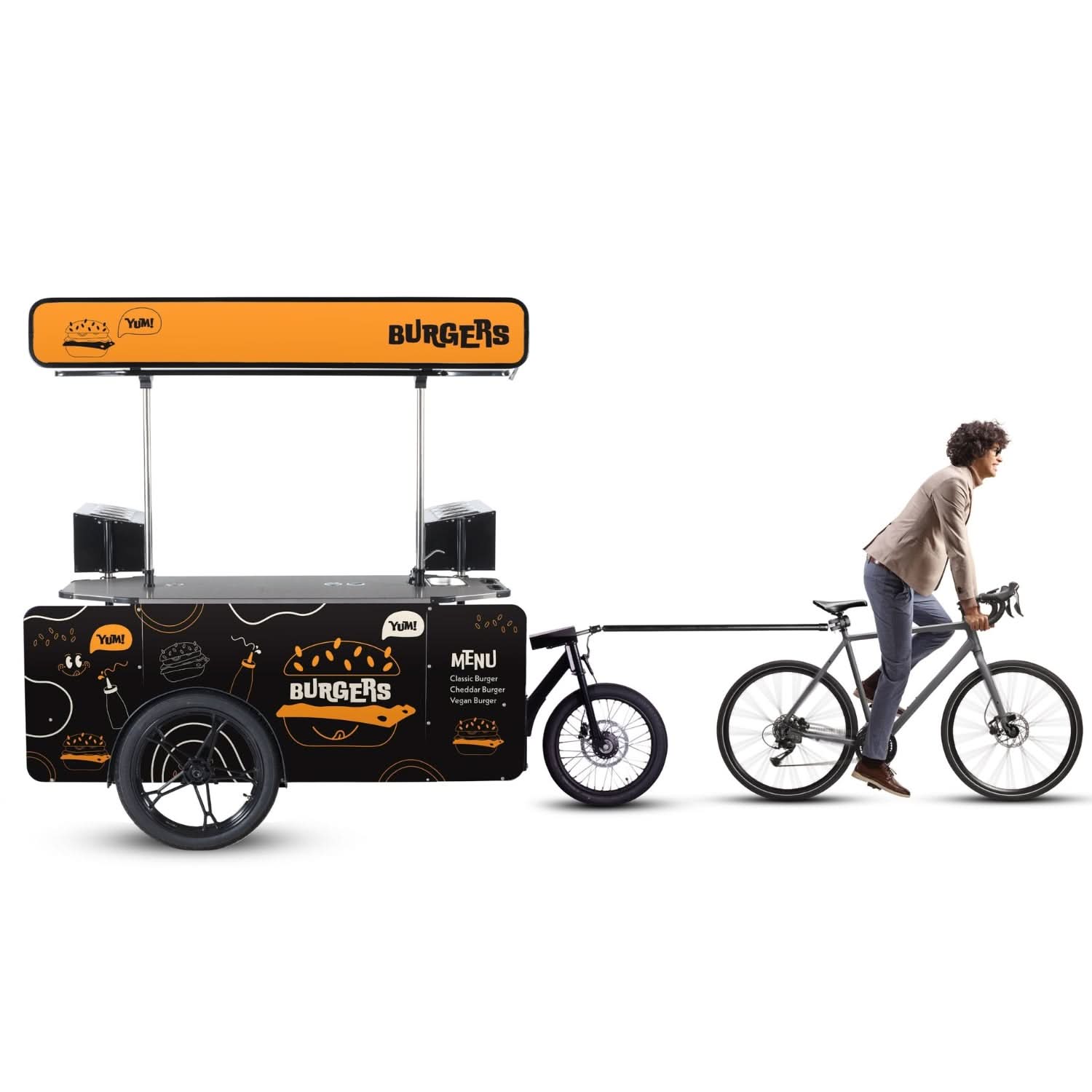 Street Food Cart L – Mobile Street Food Cart & Food Bike Trailer.
