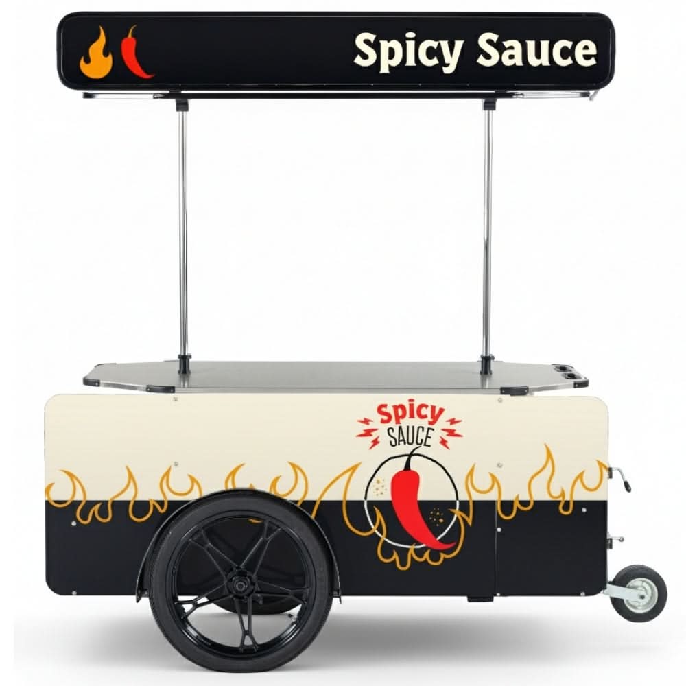 Vending Cart L – Push Cart & Vending Bike Trailer with Brake System.