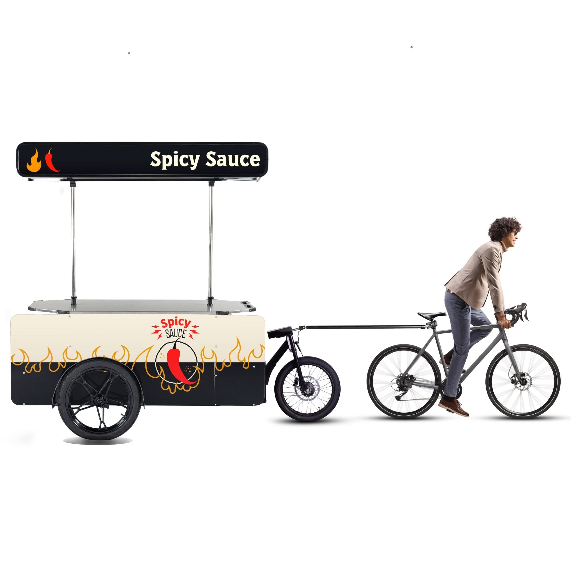 Vending Cart L – Push Cart & Vending Bike Trailer with Brake System.