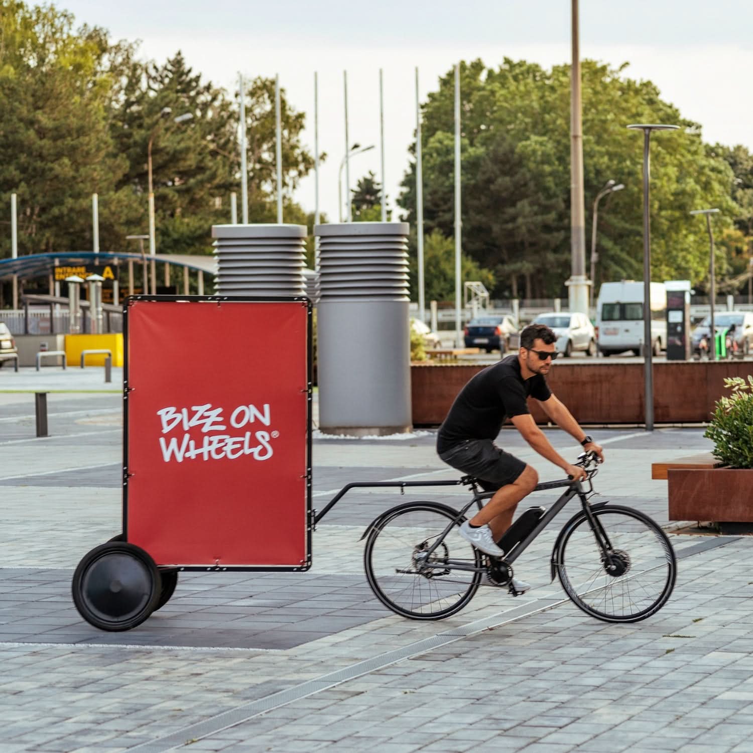 AdBicy M – Modular Bicycle Billboard & Advertising Bike Trailer.