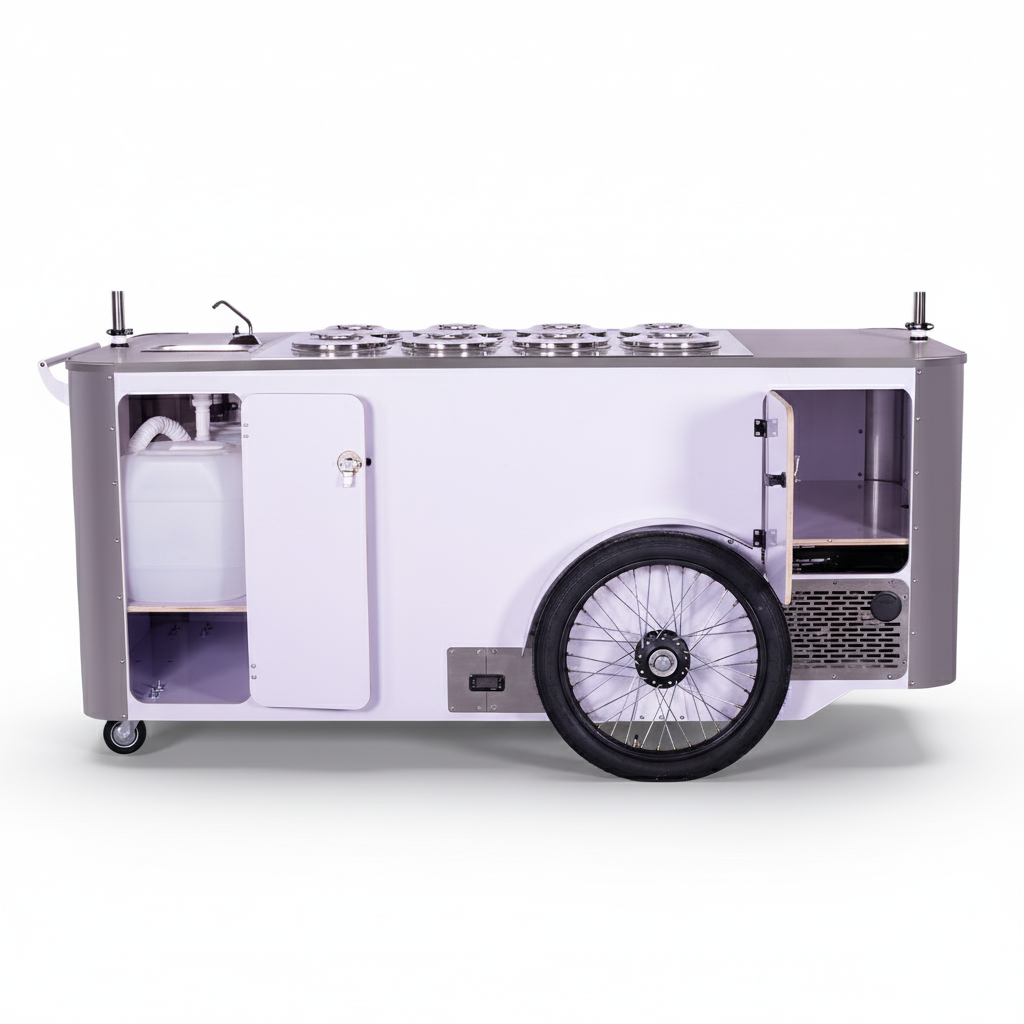 Gelato Cart XL – Mobile Gelato Cart & Bicycle Trailer.