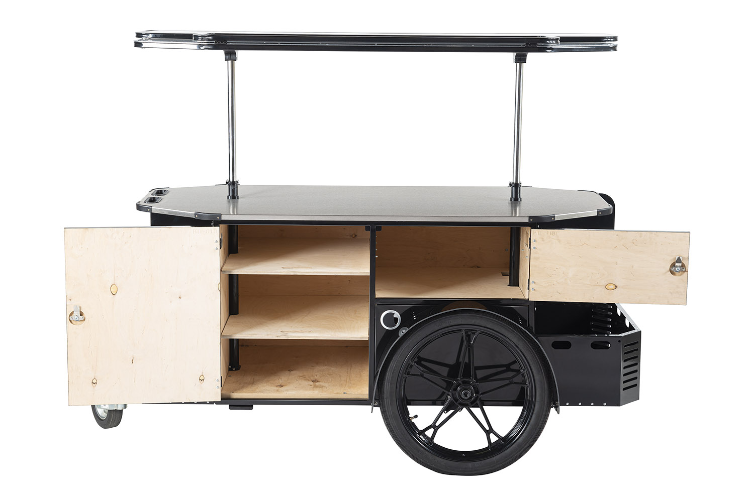 Street vendor cart with interior storage by Bizz On Wheels