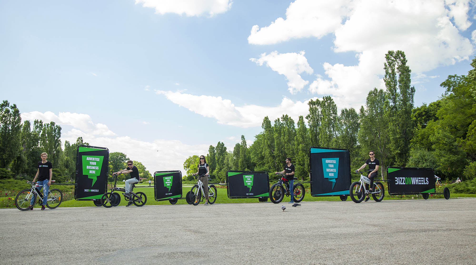 AdBicy advertising bike billboards in different sizes