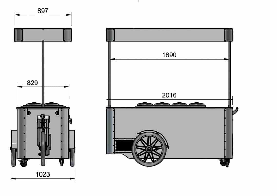 IceCream Cart Dimensions