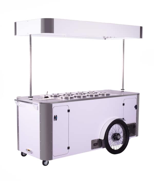 Ice cream cart trailer for ebikes