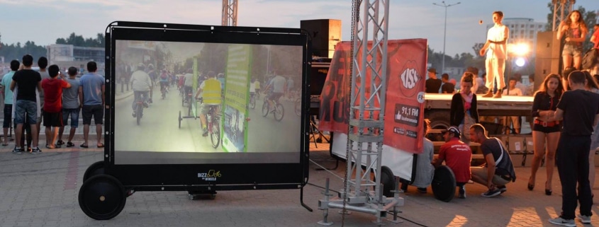 AdBicy video mobile billboard by Bizz On Wheels