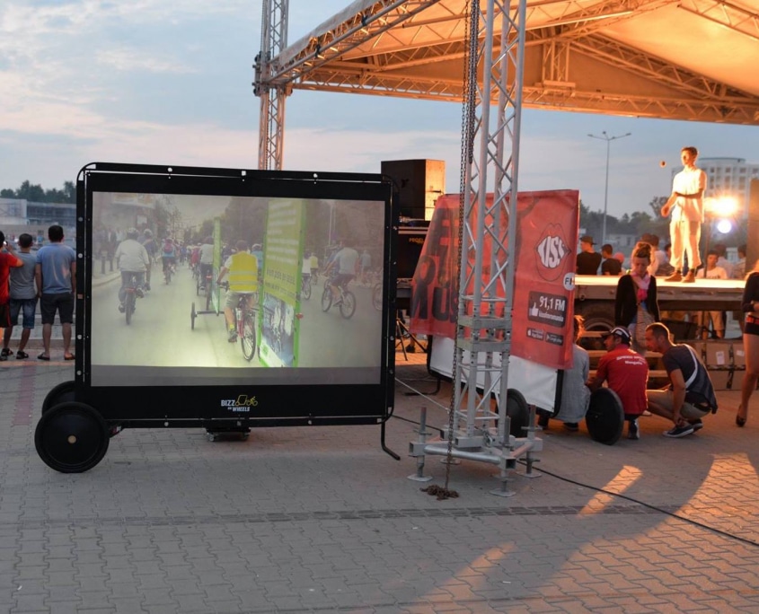 AdBicy video mobile billboard by Bizz On Wheels