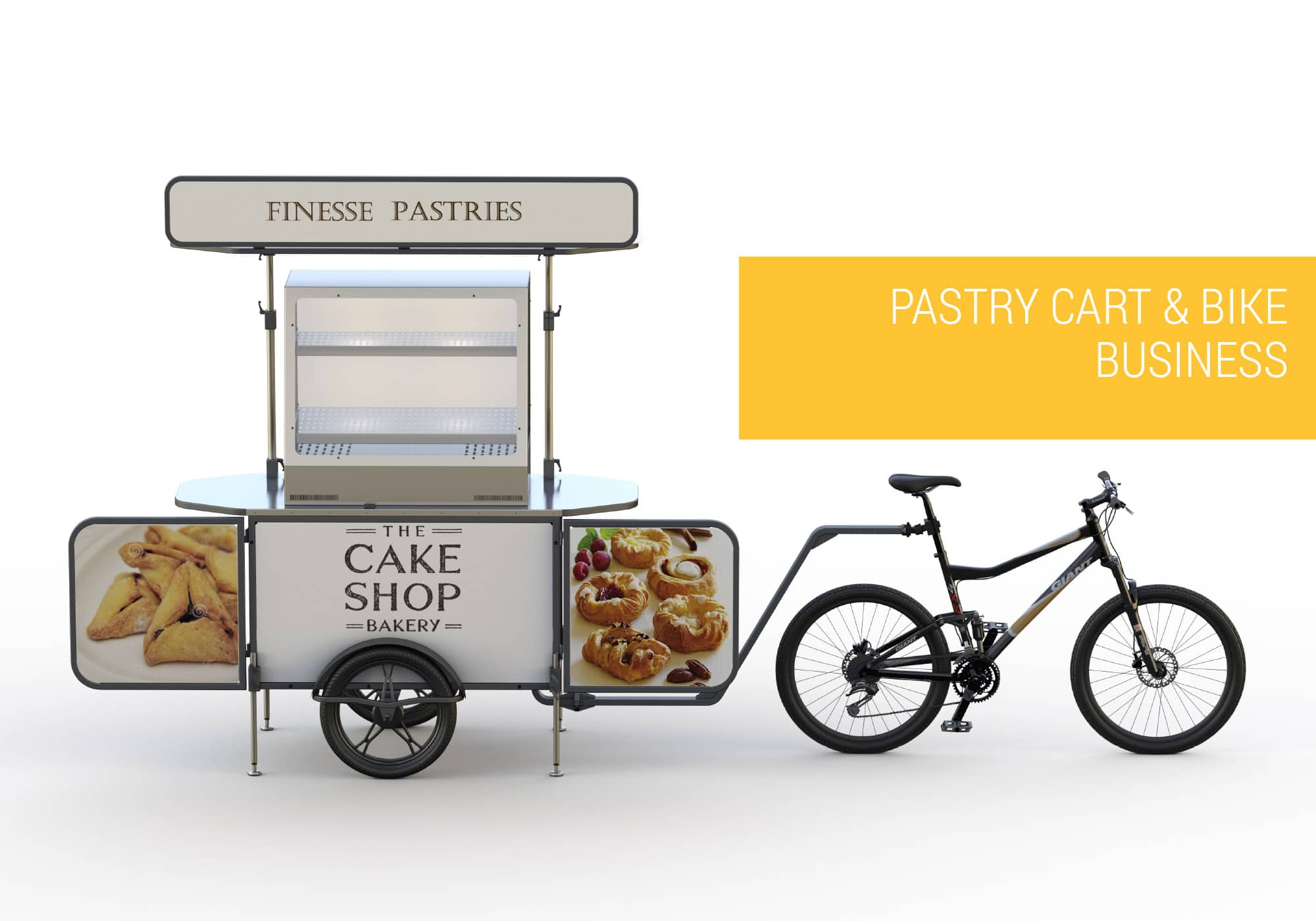 Pastry cart and pastry bike business Bizz On Wheels