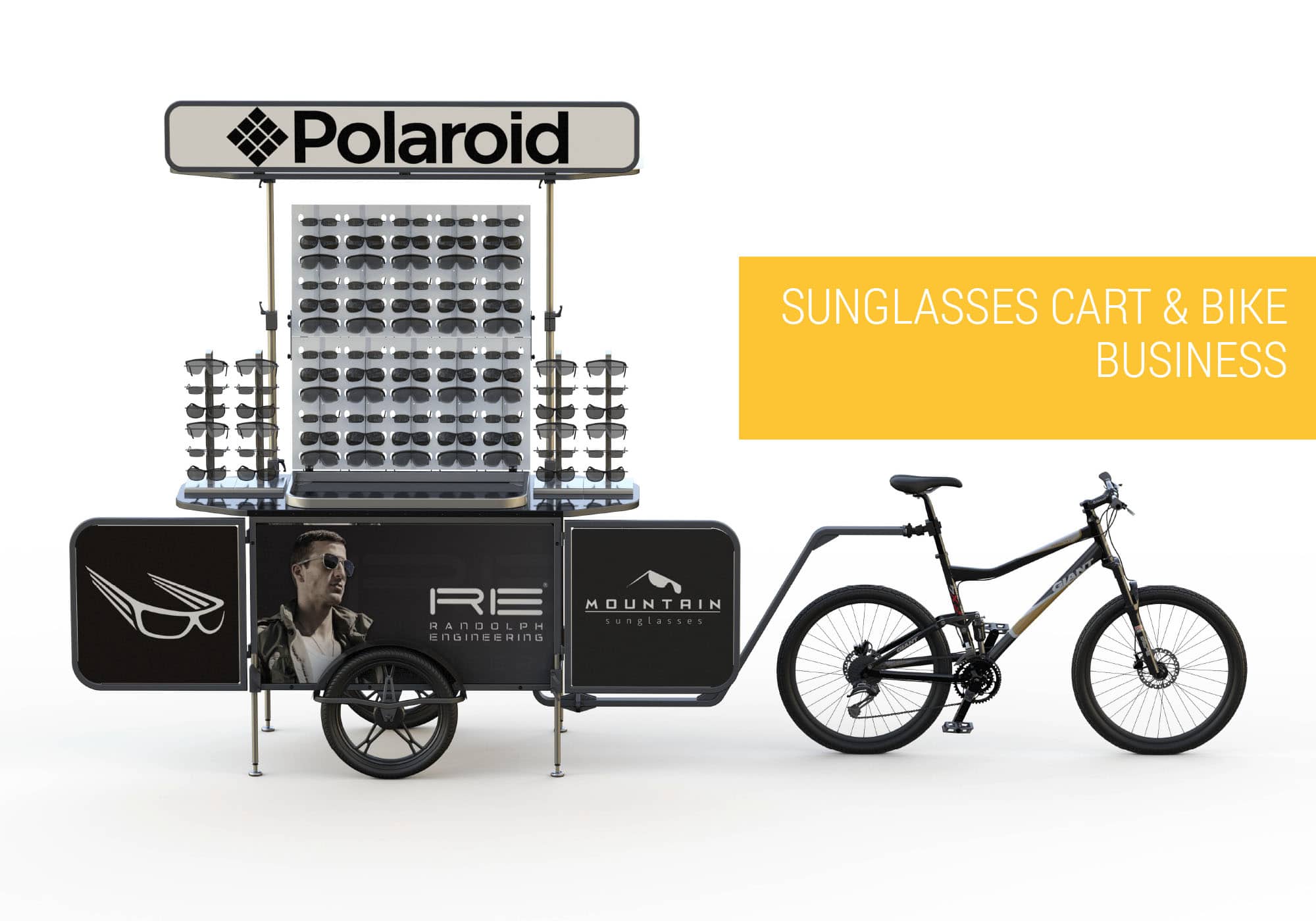 Sunglasses cart and sunglasses bike business Bizz On Wheels