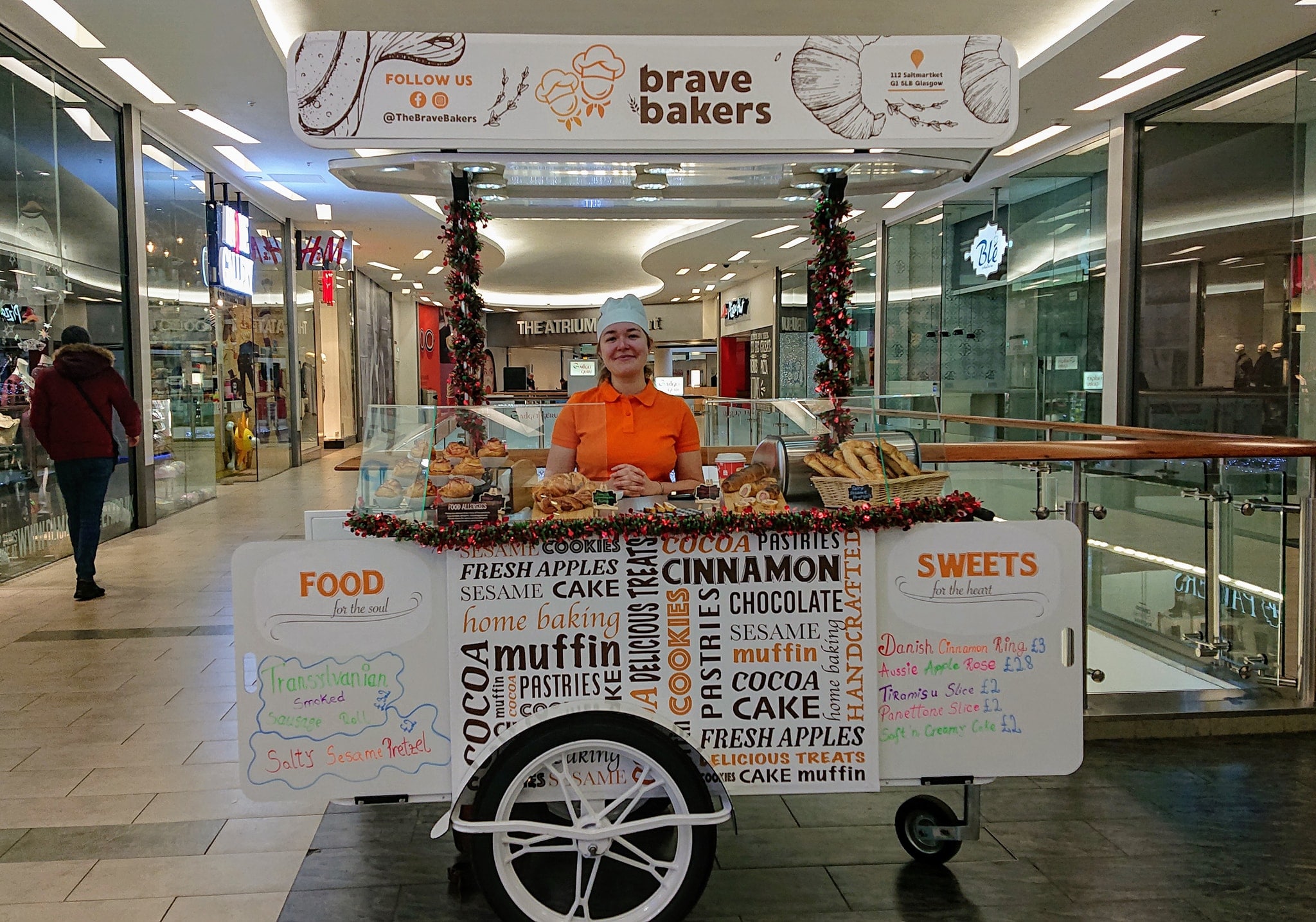 Pastry vendor cart for Brave Bakers UK by Bizz On Wheels