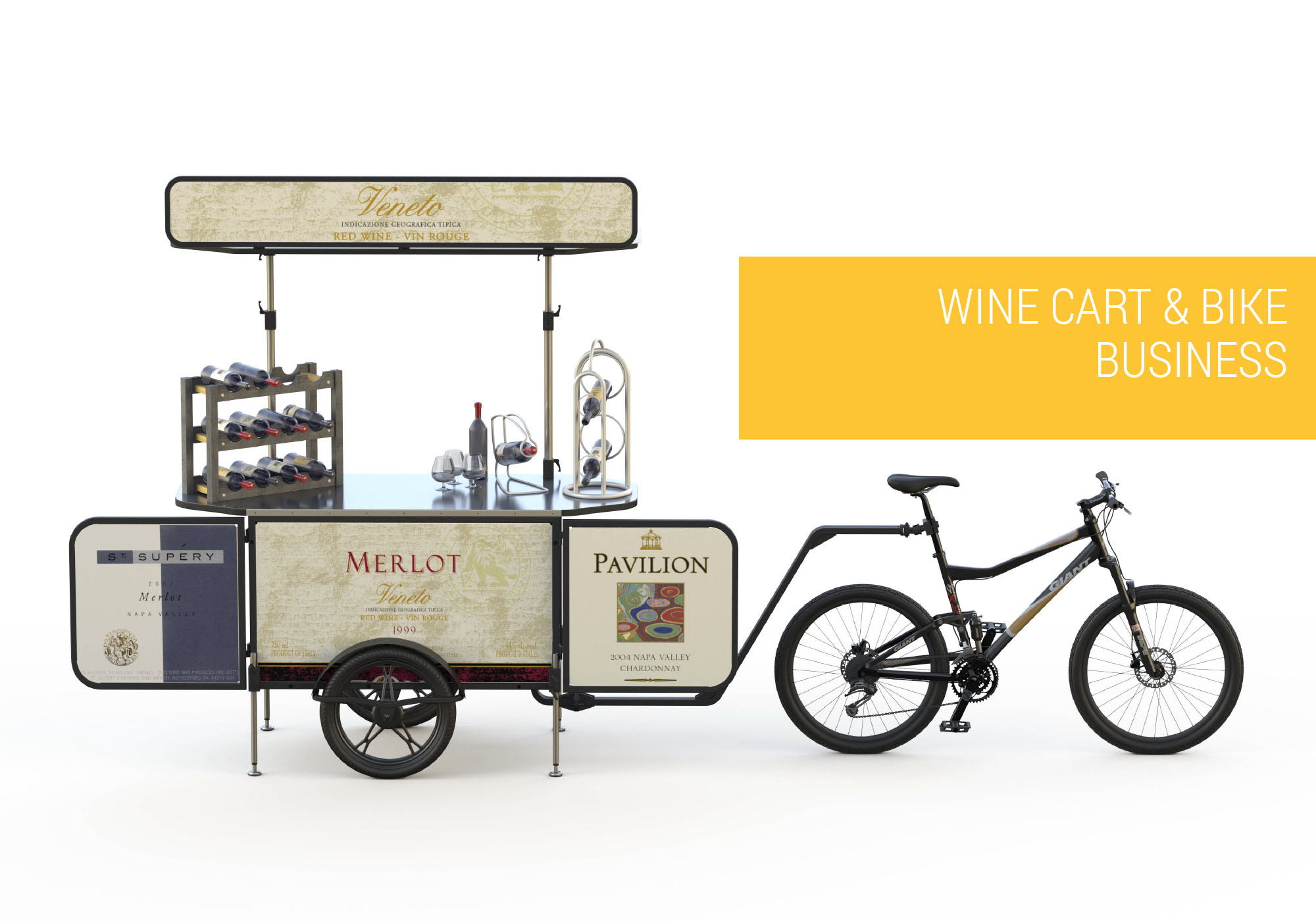 Wine cart and wine bike business Bizz On Wheels