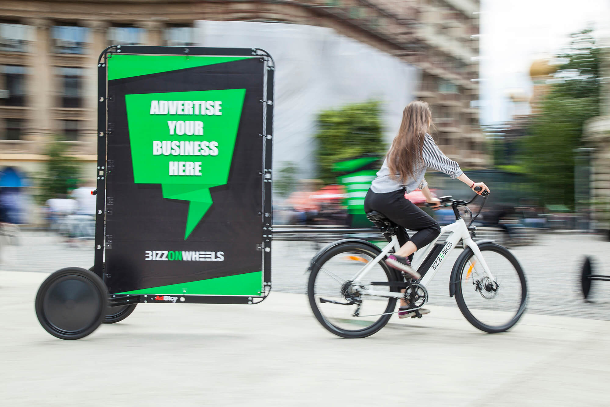 AdBicy advertising bike billboard