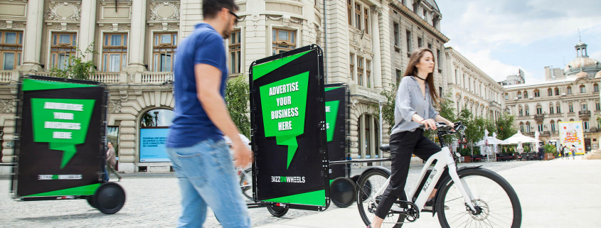 AdBicy advertising bike trailers for OOH advertising