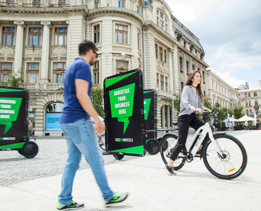 AdBicy advertising bike trailers for OOH advertising