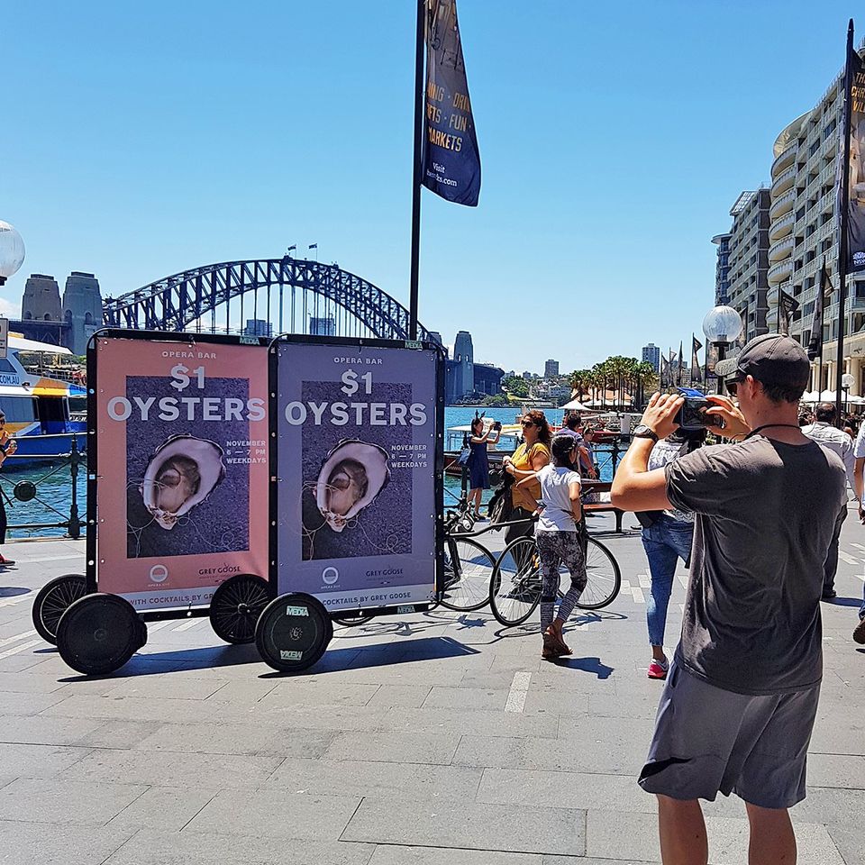 Bike advertising with AdBicy mobile billboard