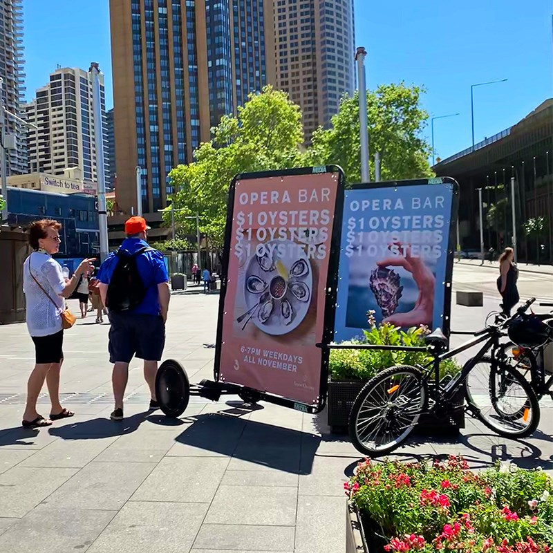 Guerilla marketing with AdBicy bicycle billboard