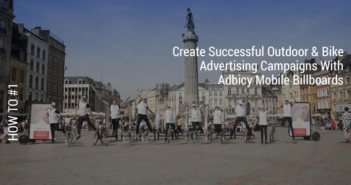 Outdoor bike advertising campaigns with AdBicy bicycle billboards