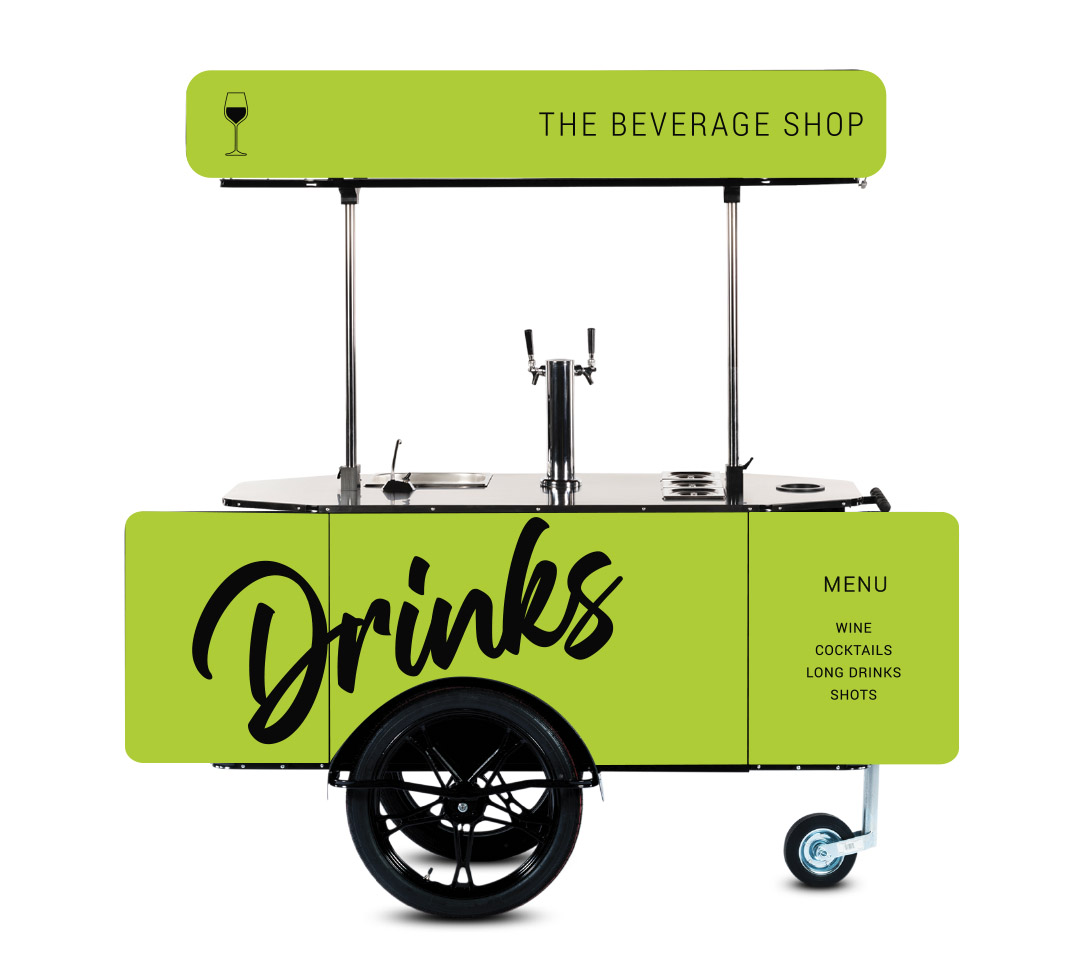 Beverage cart on wheels by Bizz On Wheels