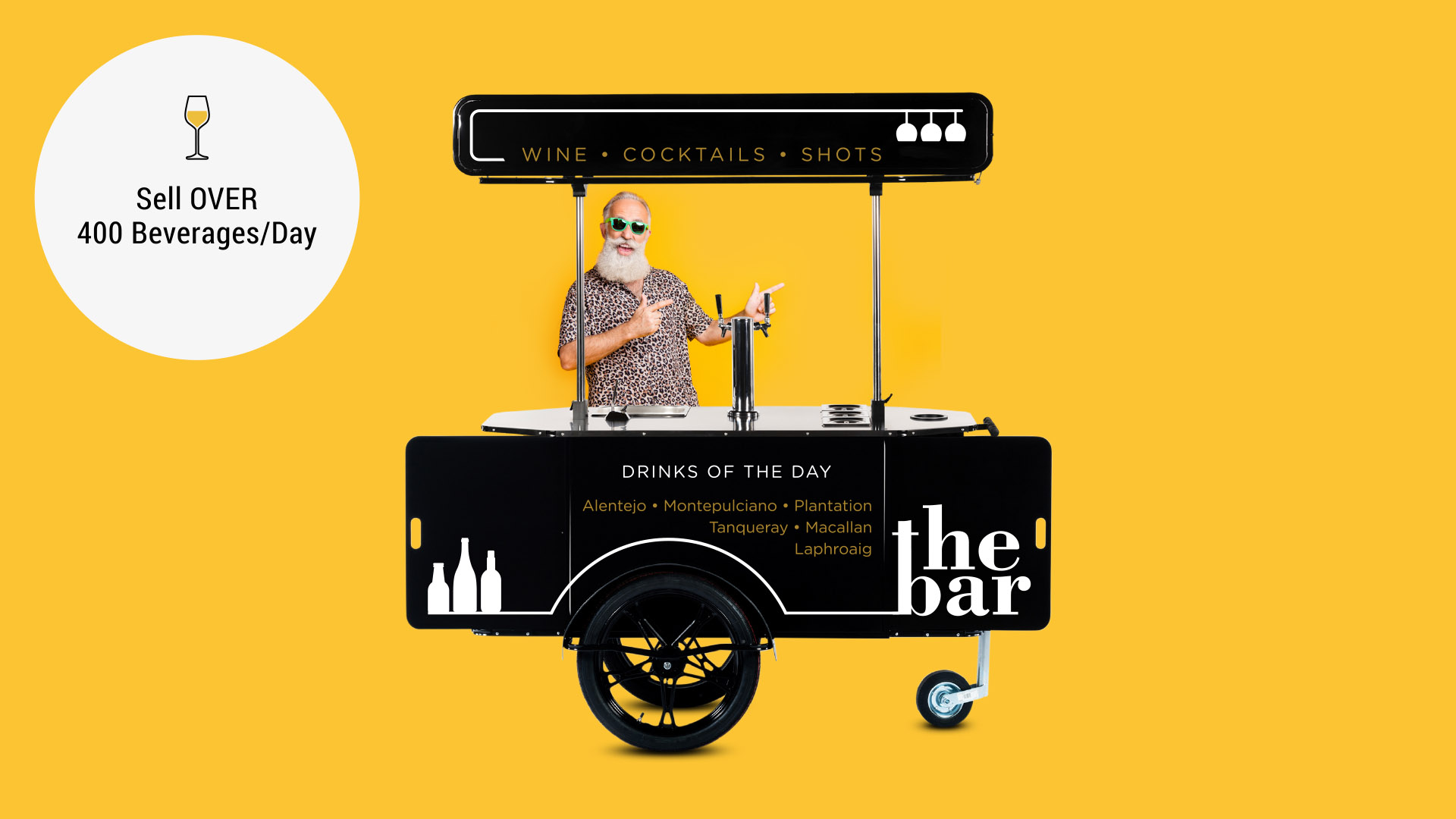 Mobile beverage cart by Bizz On Wheels