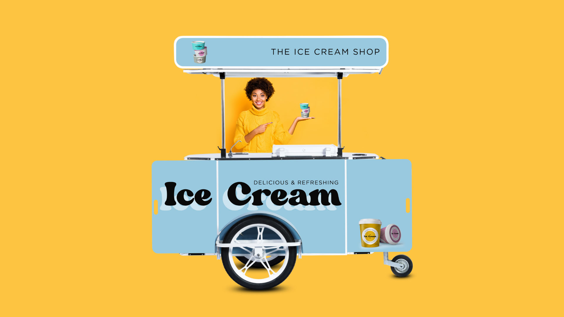 Pop up mobile ice cream shop by Bizz On Wheels