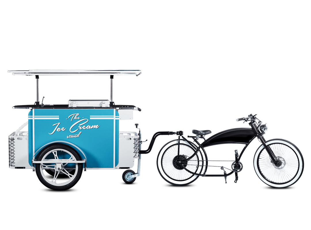 Bike towable Ice cream cart by Bizz On Wheels