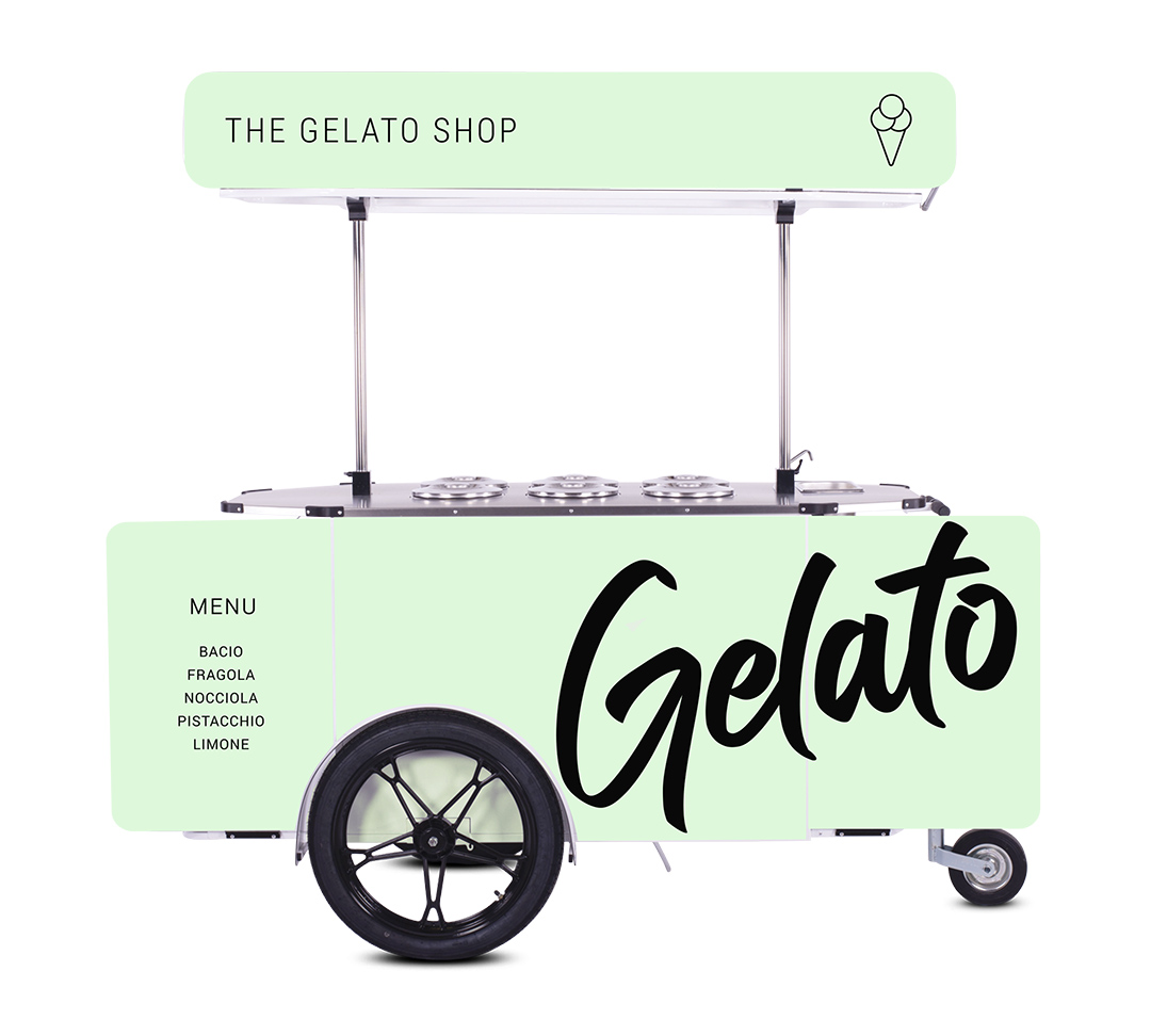 Mobile Pozzetti gelato cart by Bizz On Wheels
