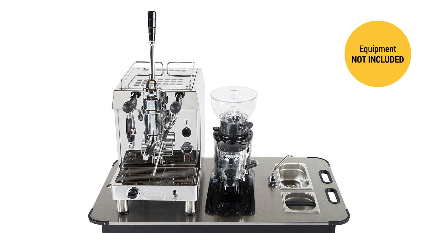 Medium size coffee cart with countertop equipment