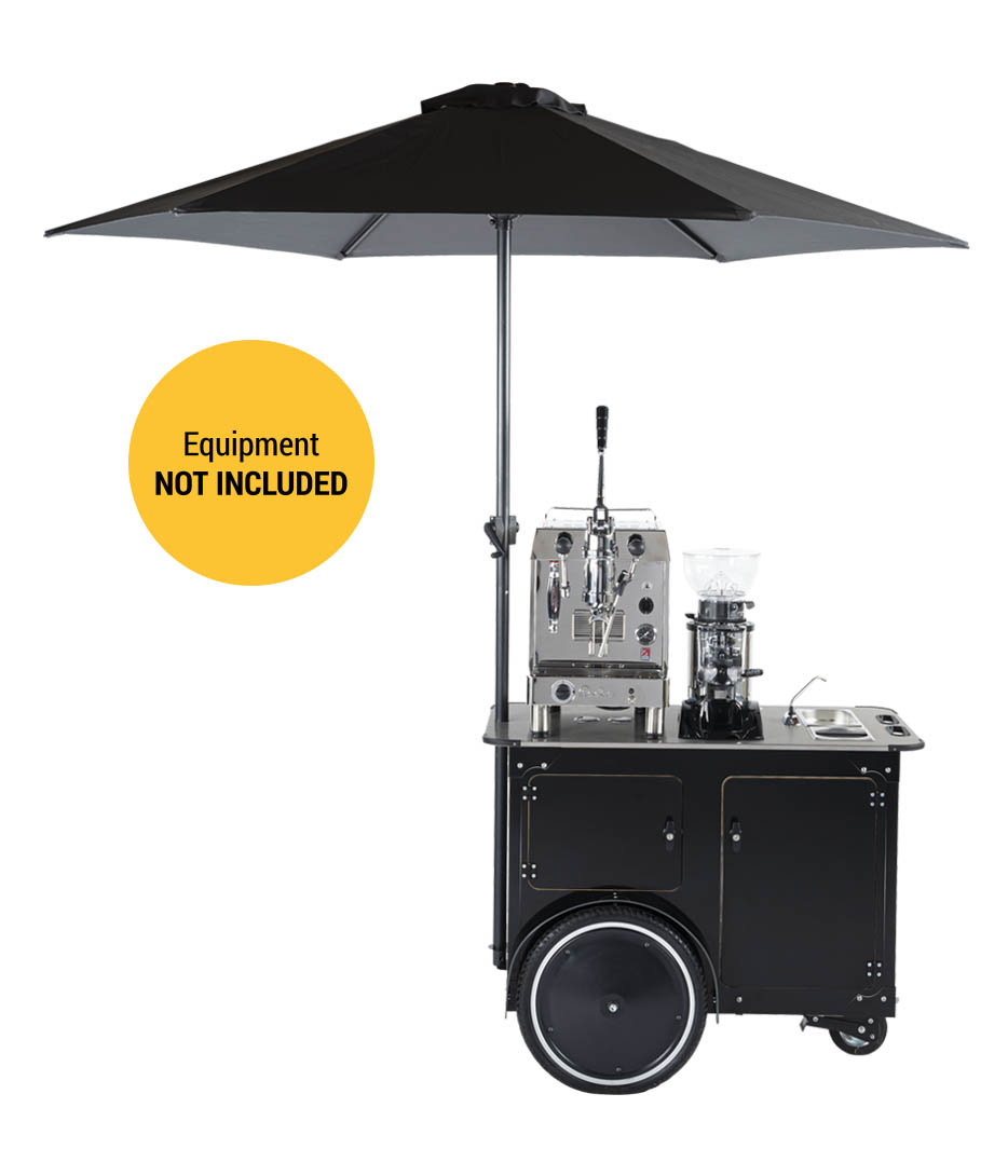 Pop up coffee shop with umbrella