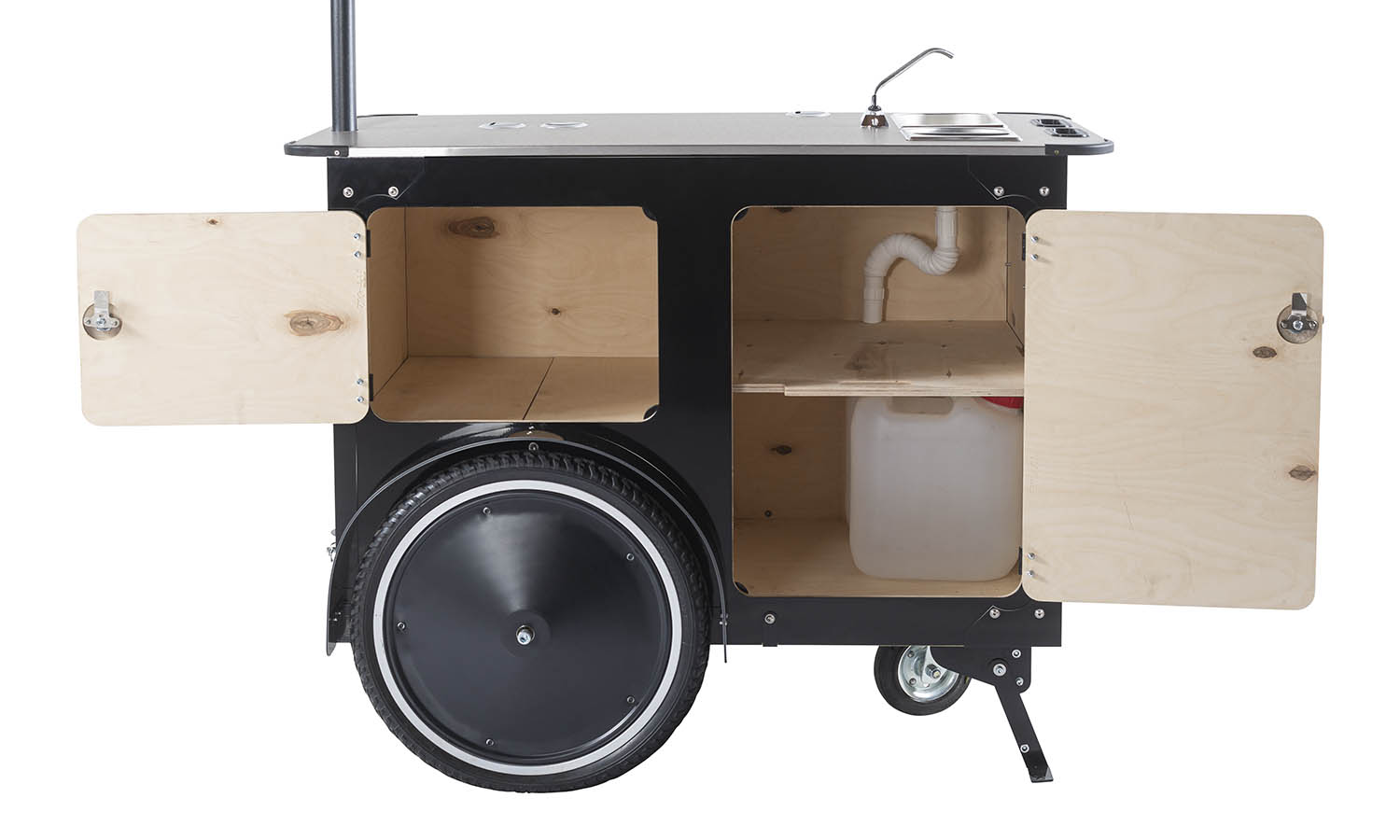 Basic street food cart M with interior storage