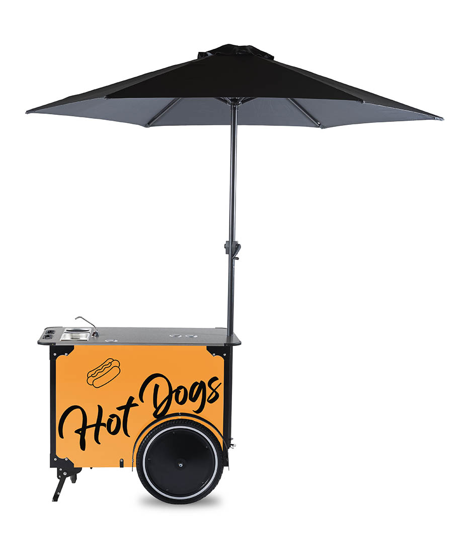 Medium sized street food cart for hot dogs