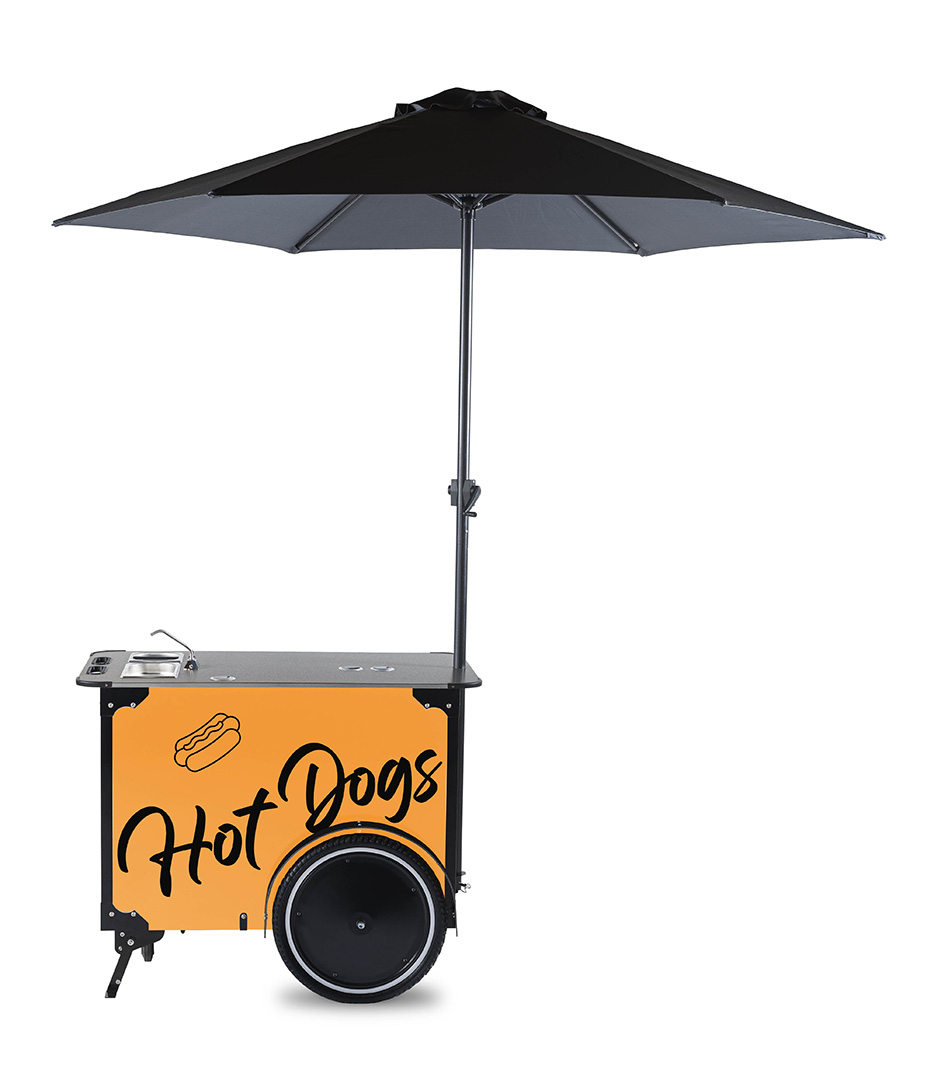 Basic street food cart for hot dogs